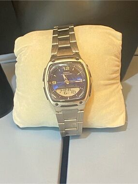 Casio Analog & Digital Blue Dial World Time  Illuminator Men's Watch